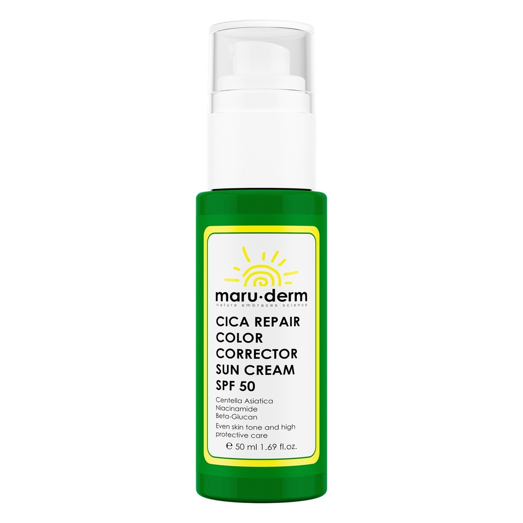 Maruderm/ SPF 50+ Cica Tone Correcting Sunscreen 50 ml: ماروديرم واقي شمس مصحح للون البشرة بالسيكا