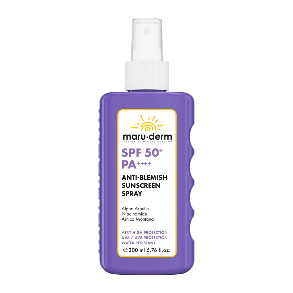 Maruderm/ SPF50+ Sunscreen Anti-Blemish Body Spray 200 ml: ماروديرم واقي شمس للجسم بخاخ خافي للعيوب