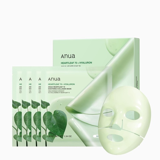 [Anua/022] Anua/ Heartleaf 70 Soothing Collagen Mask: انوا قناع ليلي هارتليف بالكولاجين